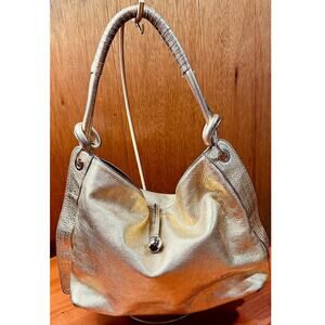 Walter Valentino Large Gold Leather Bag